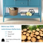 Medinė komoda-sekretorė su 2 stalčiais ir 2 spintelėmis (Mėlyna)