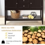 Medinė komoda su apatine lentyna ir stalčiais (Ruda)