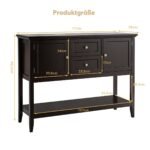 Medinė komoda su apatine lentyna ir stalčiais (Ruda)