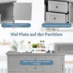 Konsolinis staliukas su dviem stalčiais ir medžio masyvo kojomis (Pilka)