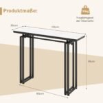 Konsolinis staliukas su marmuro optikos stalviršiu ir metaliniu rėmu (Juoda ir balta)