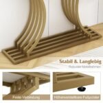 Stilingas prieškambario staliukas su dirbtinio marmuro stalviršiu ir metalinėmis kojomis (Balta)