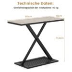 Konsolinis staliukas su dirbtinio marmuro stalviršiu ir metaliniu rėmu (Juoda ir balta)