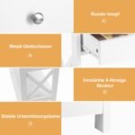 Konsolinis staliukas su vienu stalčiumi ir dviem lentynomis (Balta)