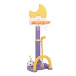 Vaikiška 4-in-1 sporto aikštelė su krepšiniu ir futbolo vartais (Geltona)