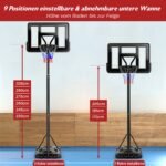 Reguliuojamo aukščio lauko krepšinio stovas (Juoda)