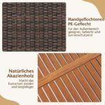 Lauko baldų komplektas: stalas su akacijos medžio stalviršiu ir šešios kėdės (Ruda)