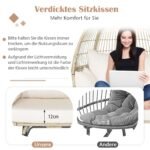 Erdvus kiaušinio formos lauko ir vidaus krėslas (Kreminė balta)