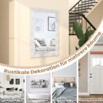 Sieninis veidrodis mediniu rėmu (Balta)