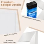 Sieninis veidrodis mediniu rėmu (Balta)