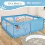 Erdvus vaikiškas maniežas su rankenėlėmis ir žaidimų kamuoliukais (Mėlyna)