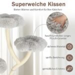 Daugiaaukštis kačių draskyklių namelis su keturiomis poilsio platformomis ir guoliu (Pilka)