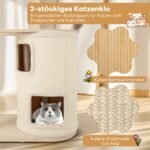 151 cm medinis kačių medis su 2 aukštų nameliu ir hamaku (Natūrali)