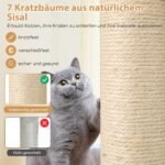 151 cm medinis kačių medis su 2 aukštų nameliu ir hamaku (Natūrali)