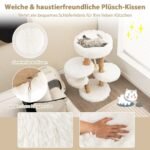 Medinė katės draskyklė su penkiais lygiais ir hamaku (Balta)