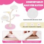 Daugiapakopis katės namelis su poilsio platformomis ir sizaliniais stulpais (Rožinė)