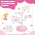 Daugiapakopis katės namelis su poilsio platformomis ir sizaliniais stulpais (Rožinė)