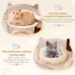 Katės namelis su hamaku ir guoliu (Smėlio)