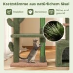 Katino draskyklė su platformomis ir nameliu 81 cm aukščio (Žalia)