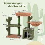 Katino draskyklė su platformomis ir nameliu 81 cm aukščio (Žalia)