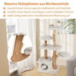 135 cm medinis kačių namelis su pliušine sėdyne (Balta)