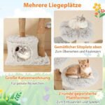 135 cm medinis kačių namelis su pliušine sėdyne (Balta)