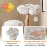 135 cm medinis kačių namelis su pliušine sėdyne (Balta)