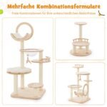 Modulinis kačių namelis su braižymo stulpeliais (Smėlio)