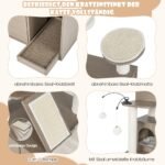 Namelių ir namelių su integruota tualeto spinta kačių draskyklė (Pilka)