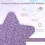 Daugiapakopis kačių medelis su nameliu ir hamaku (Violetinė ir rožinė)
