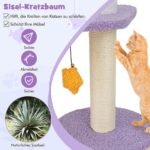 Daugiaaukštė kačių draskyklė su nameliu (Rožinė ir violetinė)