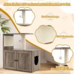 Daugiafunkcis namelis-draskyklė katėms su integruota spintele tualetui (Pilka)