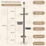 Kitys medis su dangčiu ir nameliais 236–271 cm (Pilka)