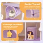 Daugiapakopis katės namelis su urveliu ir apžvalgos aikštele 158 cm (Įvairiaspalvis)