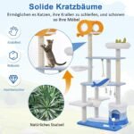 Daugiapakopė kačių draskyklė su jūros motyvais (Mėlyna)