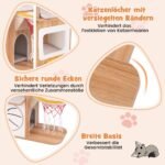 Medinis katės namelis sporto tema 120 cm aukščio (Natūrali)