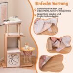 Medinis katės namelis sporto tema 120 cm aukščio (Natūrali)