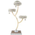 Daugiakojis kačių namelis su stabiliu metaliniu karkasu ir trimis poilsio zonomis (Pilka)