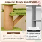 Žaidimų ir poilsio namelis katėms 148 cm (Žalia)