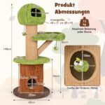 Žaidimų ir poilsio namelis katėms 148 cm (Žalia)