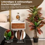 Dirbtinis krotonas 100 cm su spalvingais lapais (Raudona)