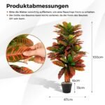 Dirbtinis krotonas 100 cm su spalvingais lapais (Raudona)