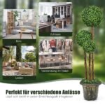 Dirbtinis 115 cm medis su 3 rutuliais dekoratyvinis (Žalia)