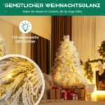 Kalėdinė eglutė su LED žibintais 150 cm (Žalia ir balta)