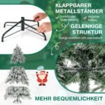 Kalėdinė eglutė su sniegu ir LED lemputėmis 180 cm (Žalia ir balta)