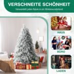 Kalėdinė eglutė su sniegu ir LED lemputėmis 180 cm (Žalia ir balta)