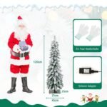 Dirbtinė Kalėdų eglutė su LED lemputėmis ir baltu pūku (Žalia ir balta)