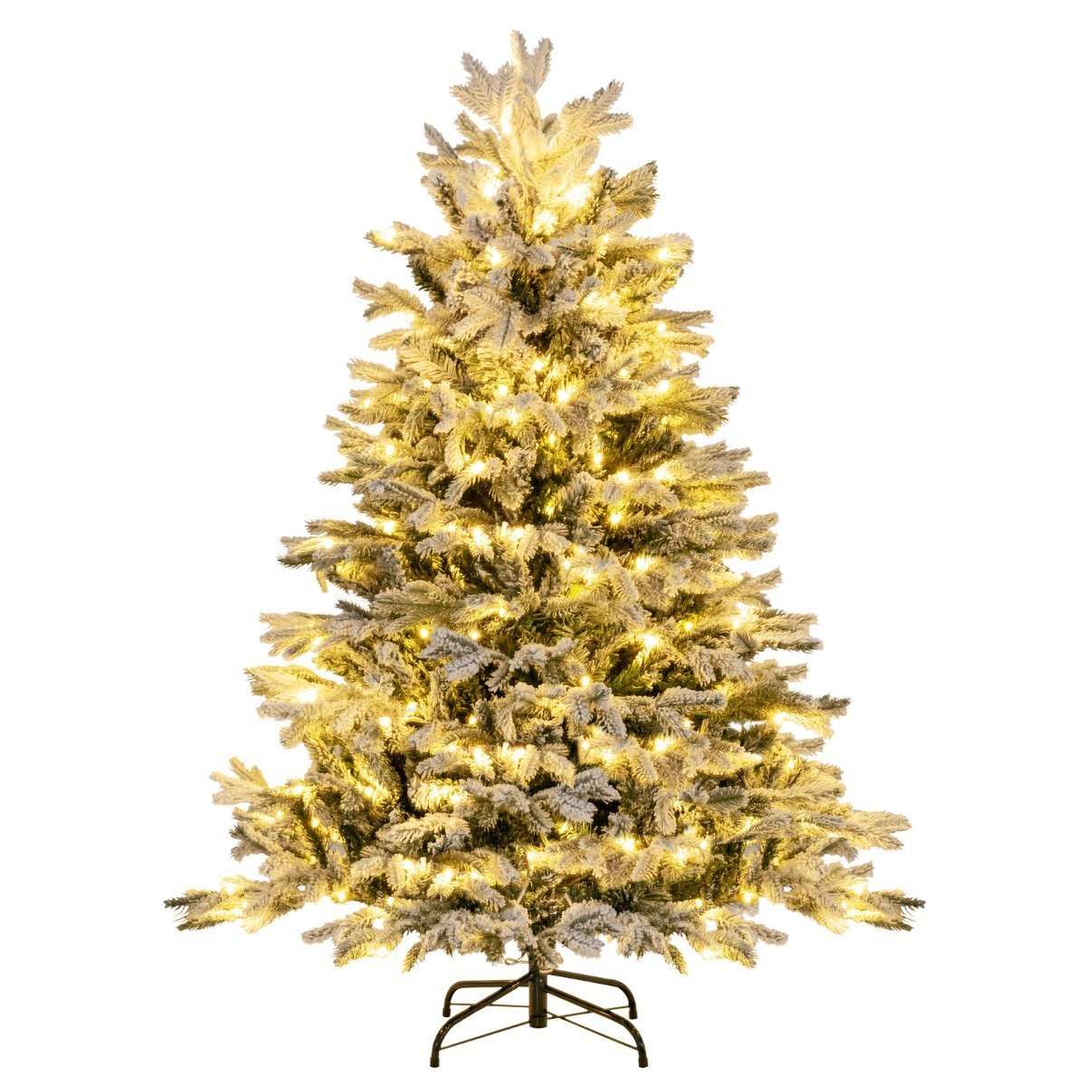 kunstbaum-cm24321de_1_ Kalėdinė eglutė su sniego efektu ir LED apšvietimu 135 cm (Žalia ir balta)