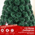 Dirbtinė Kalėdinė eglutė su LED ir šviesolaidžiais 150 cm (Žalia)