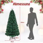 Dirbtinė Kalėdinė Eglutė 180 cm su Šviesolaidžiais ir 8 Apšvietimo Režimais (Žalia)